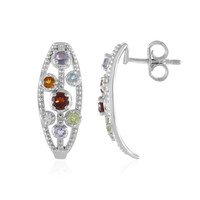 Mozambique Garnet Silver Earrings