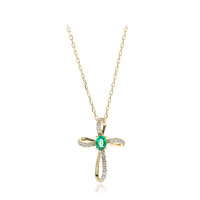 14K Zambian Emerald Gold Necklace (CIRARI)