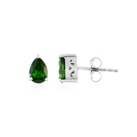 Russian Diopside Silver Earrings