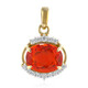 9K AAA Mexican Fire Opal Gold Pendant