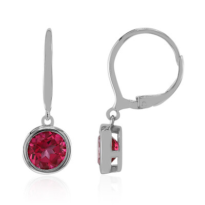 Pink Topaz Silver Earrings