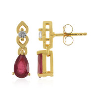Madagascar Ruby Silver Earrings