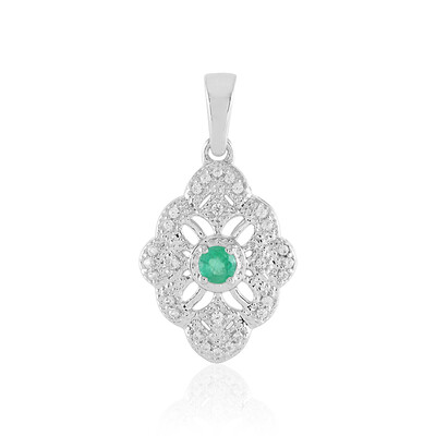 Russian Emerald Silver Pendant