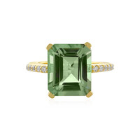 Green Amethyst Silver Ring