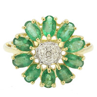 Nova Era Emerald Silver Ring