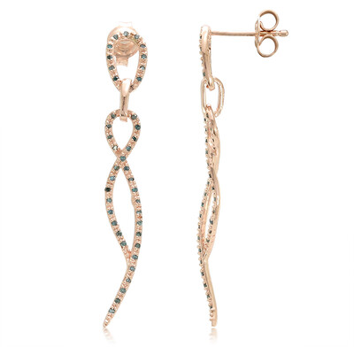 Fancy Diamond Silver Earrings
