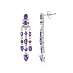 Zambian Amethyst Silver Earrings
