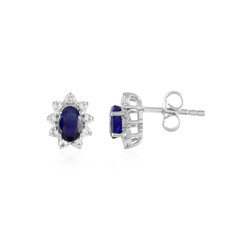 Madagascar Blue Sapphire Silver Earrings