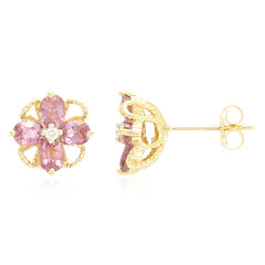 18K Unheated Padparadscha Sapphire Gold Earrings (AMAYANI)