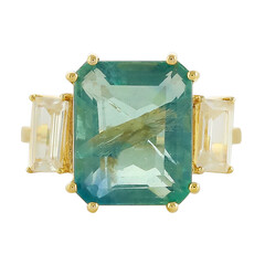 9K Belgian Teal Fluorite Gold Ring