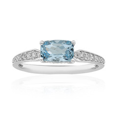 10K AAA Brazilian Aquamarine Gold Ring
