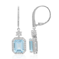 Sky Blue Topaz Silver Earrings