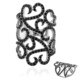 Black Spinel Silver Ring
