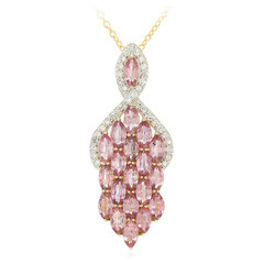 18K Unheated Padparadscha Sapphire Gold Necklace (AMAYANI)
