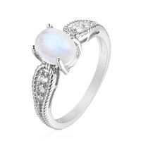 Tanzanian Rainbow Moonstone Silver Ring