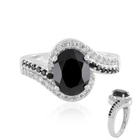 Black Spinel Silver Ring