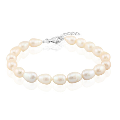 White Freshwater Pearl Silver Bracelet (TPC)