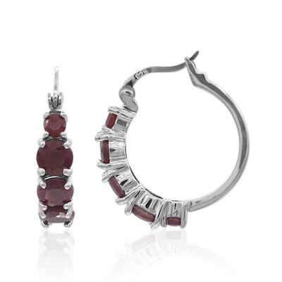 Ruby Silver Earrings