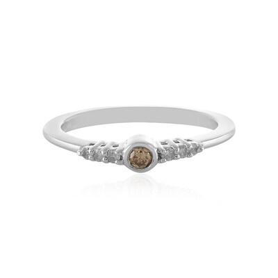 PK1 Champagne Diamond Silver Ring