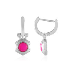 Pink Chalcedony Silver Earrings