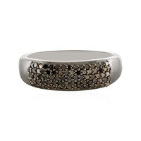 Black Diamond Silver Ring