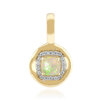 9K Brazilian White Opal Gold Pendant