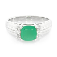 Green Chalcedony Silver Ring