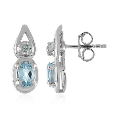 Sky Blue Topaz Silver Earrings