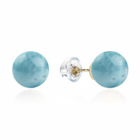 18K Larimar Gold Earrings