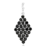 Black Spinel Silver Pendant