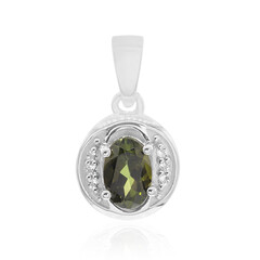 Green Tourmaline Silver Pendant