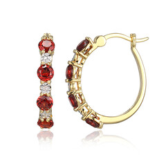 Mozambique Garnet Brass Earrings (Juwelo Style)