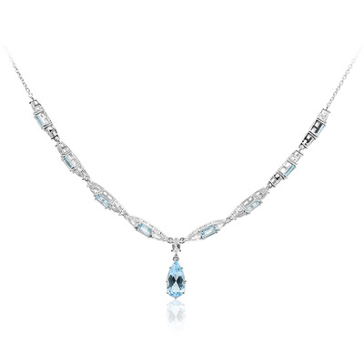 Sky Blue Topaz Silver Necklace