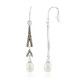 White Freshwater Pearl Silver Earrings