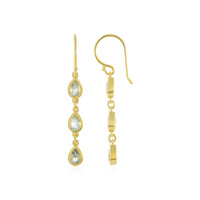Green Amethyst Silver Earrings