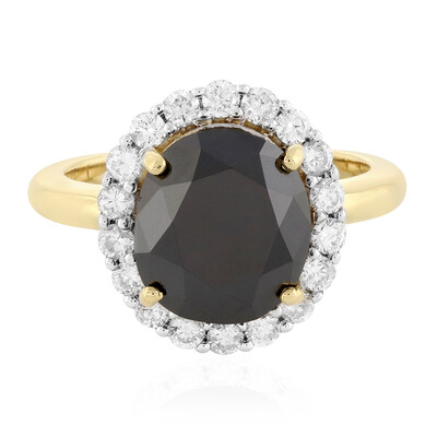 18K Black Diamond Gold Ring