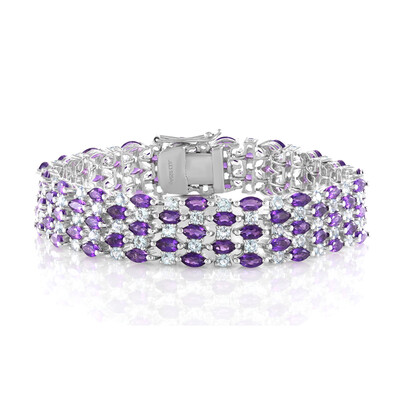 Zambian Amethyst Silver Bracelet