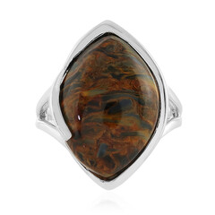 Golden Pietersite Silver Ring