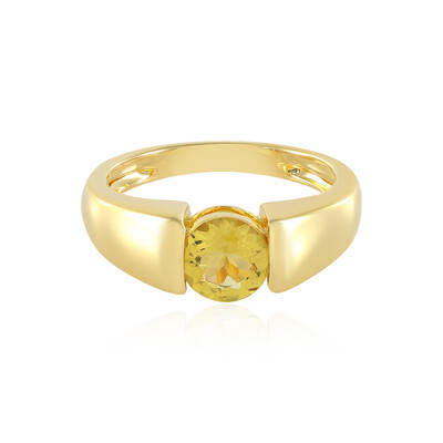 Yellow Beryl Silver Ring