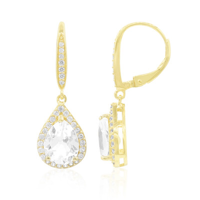 White Topaz Silver Earrings