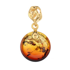 Sunrise Baltic Amber Silver Pendant