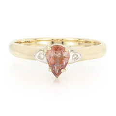 10K Unheated Padparadscha Sapphire Gold Ring