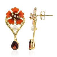 Mozambique Garnet Silver Earrings