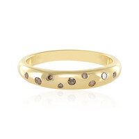 I3 Champagne Diamond Silver Ring