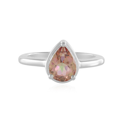 Peach Mystic Topaz Silver Ring