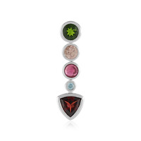 Mozambique Garnet Silver Pendant