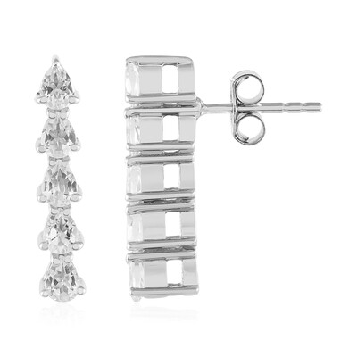 White Topaz Silver Earrings