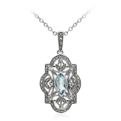 Sky Blue Topaz Silver Necklace