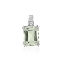 Green Amethyst Silver Pendant