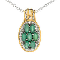Zambian Emerald Silver Necklace (Gems en Vogue)